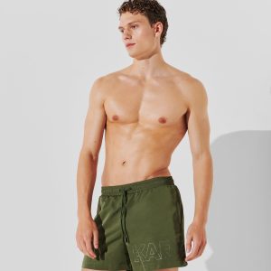 METALLIC LOGO SHORT-LENGTH BOARDSHORTS