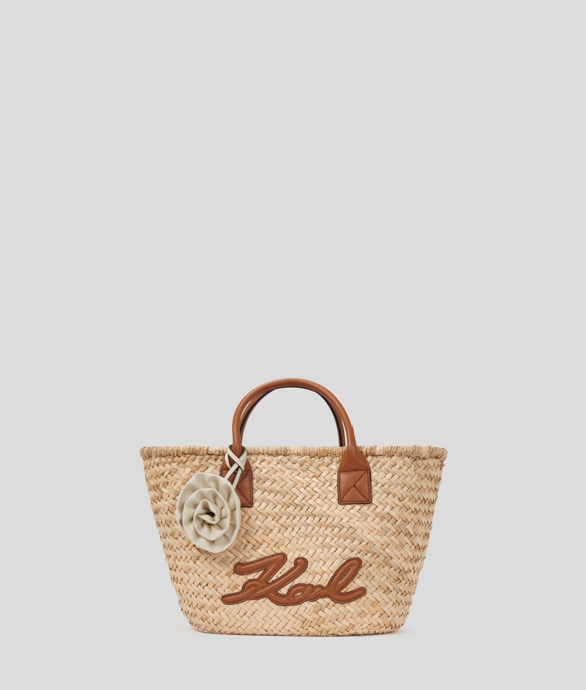 K/SIGNATURE MEDIUM RAFFIA TOTE BAG