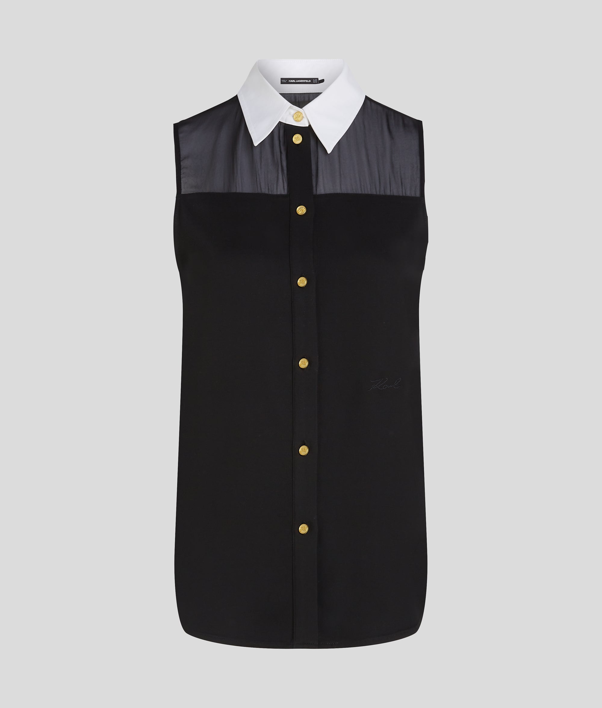 POPLIN COLLAR SLEEVELESS BLOUSE - Image 5