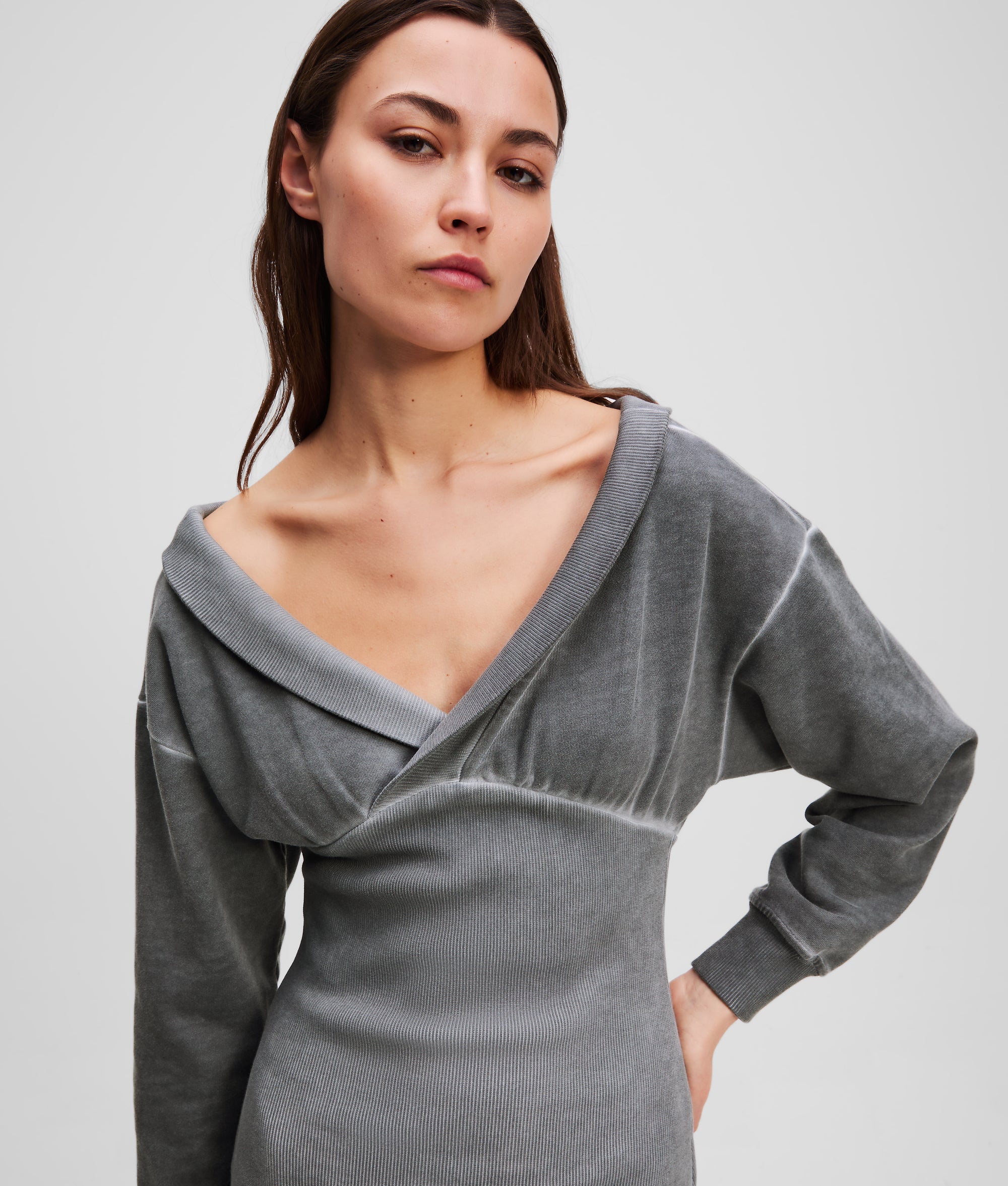 OFF-SHOULDER SWEAT DRESS - Image 2
