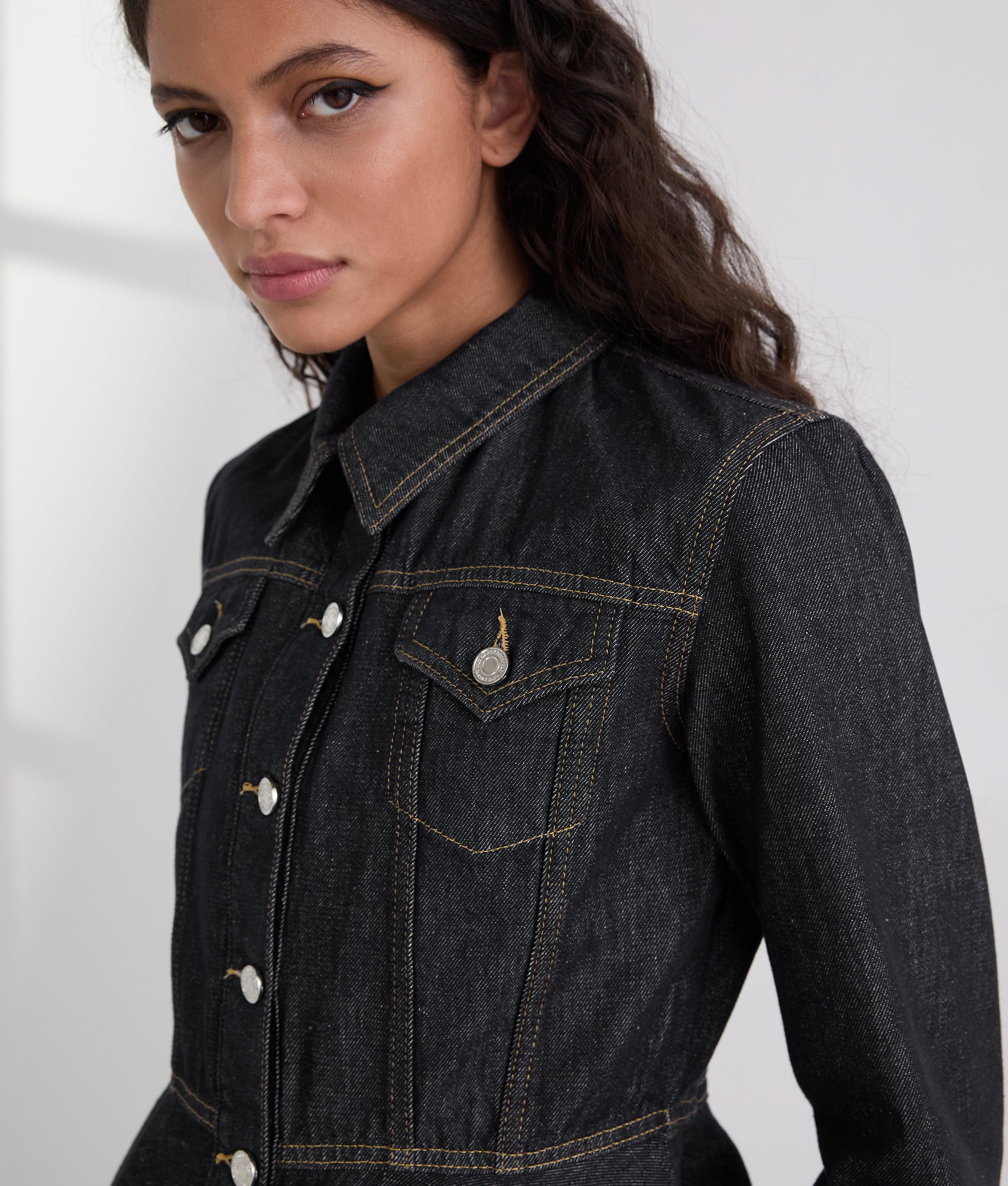 CONTRAST STITCH DENIM JACKET - Image 2