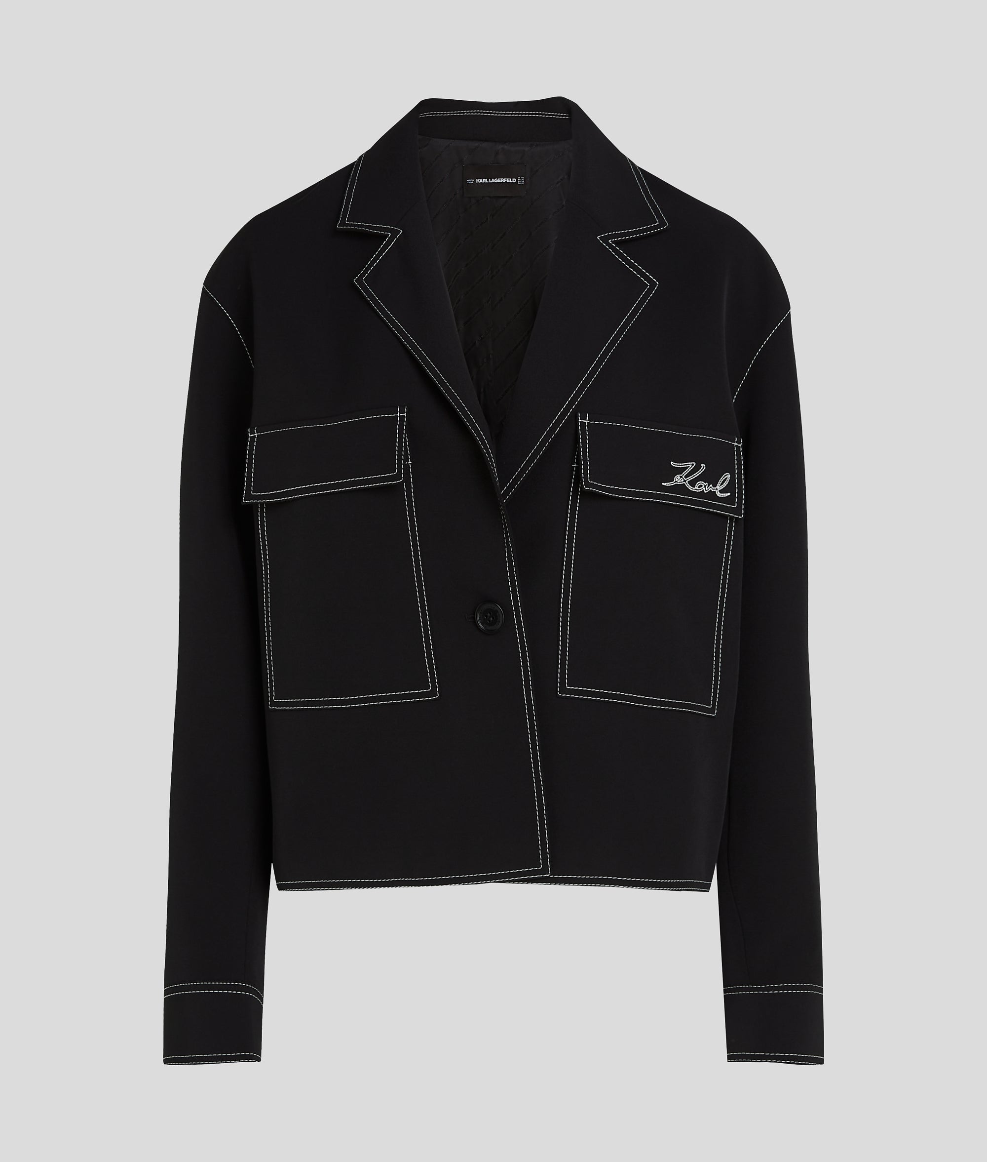 CONTRAST STITCH JACKET - Image 5