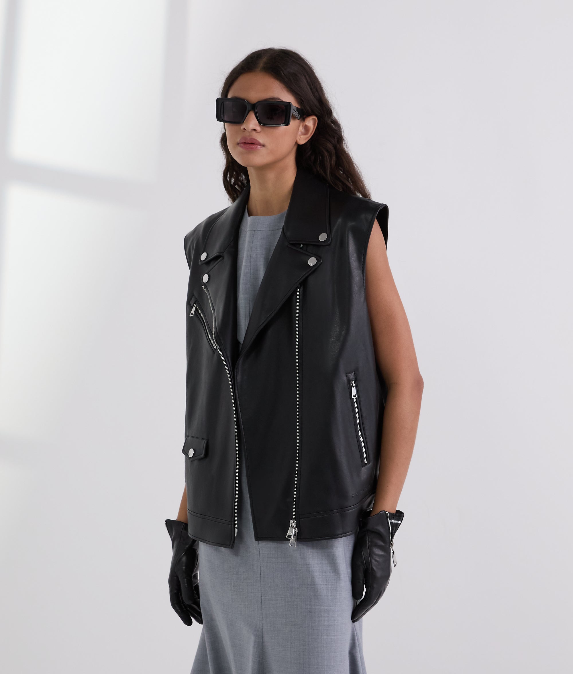 FAUX-LEATHER GILET
