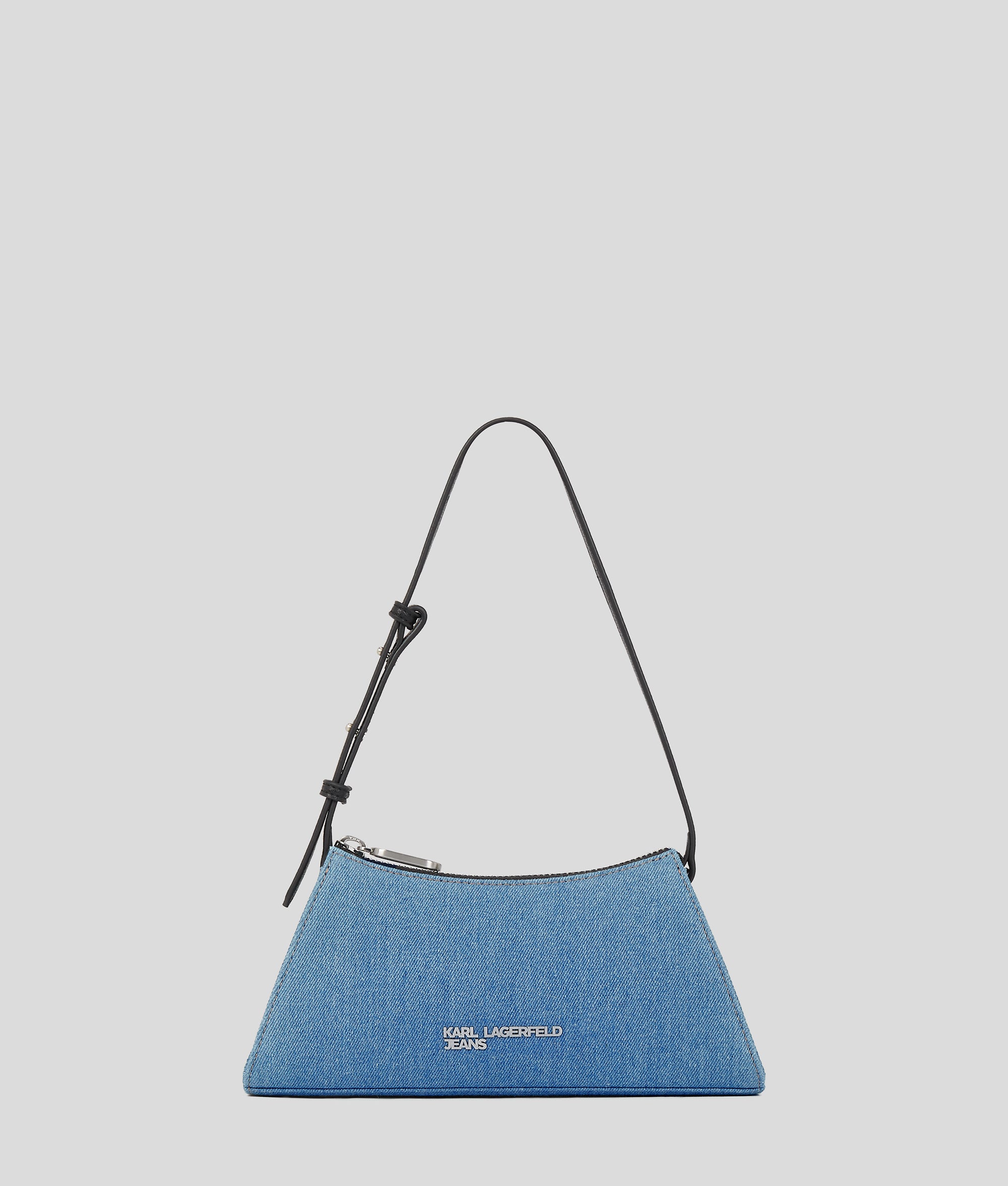 METAL LOGO DENIM SHOULDER BAG