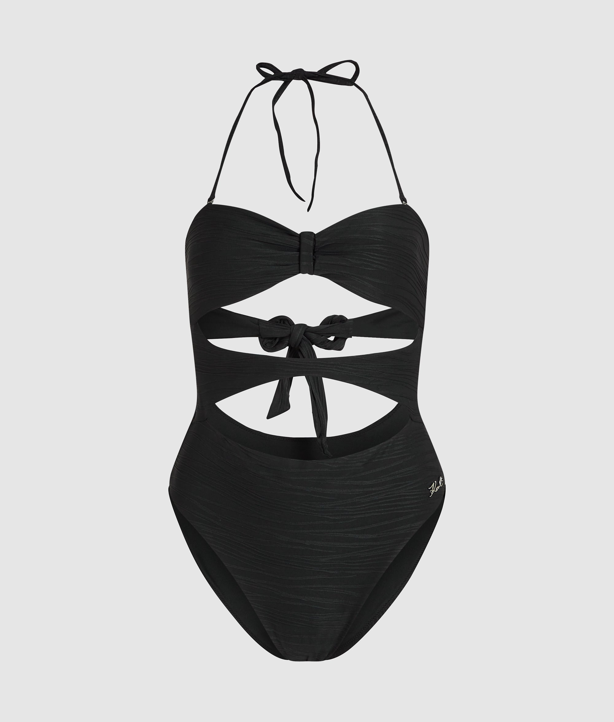 RIBBED BANDEAU SWIMSUIT - Image 5