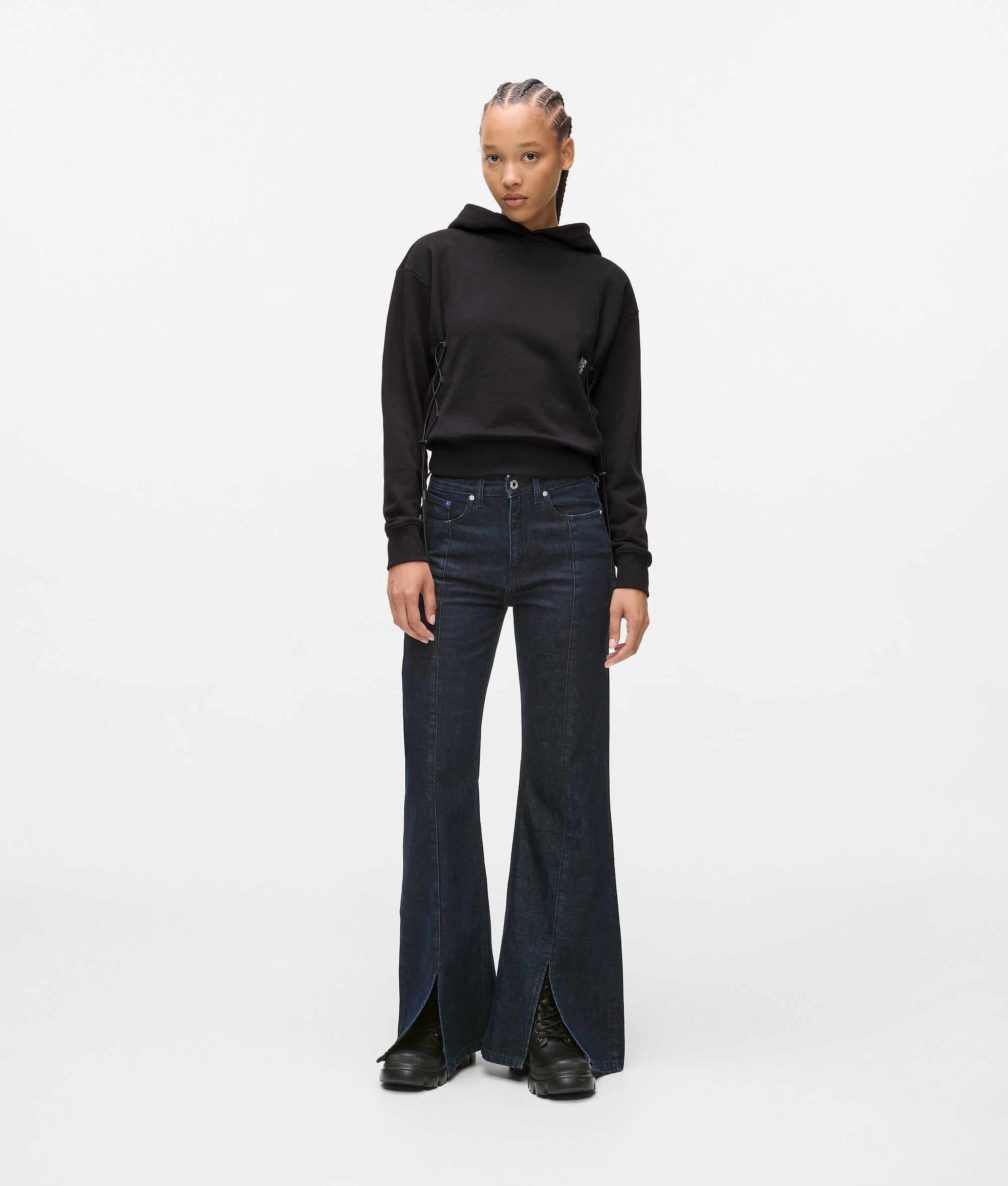 Split-hem flared jeans