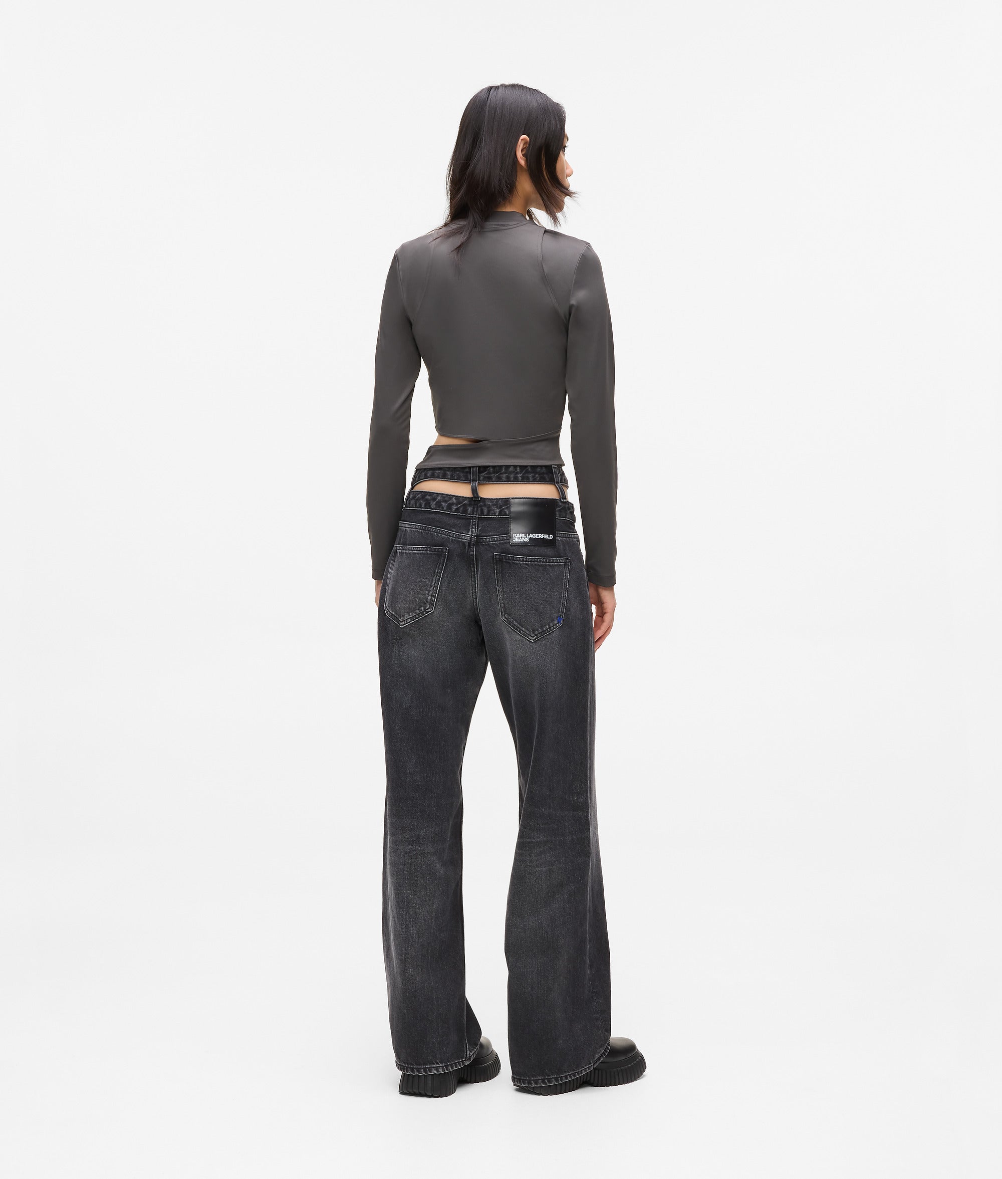 Cutout waist relaxed jeans - Image 3