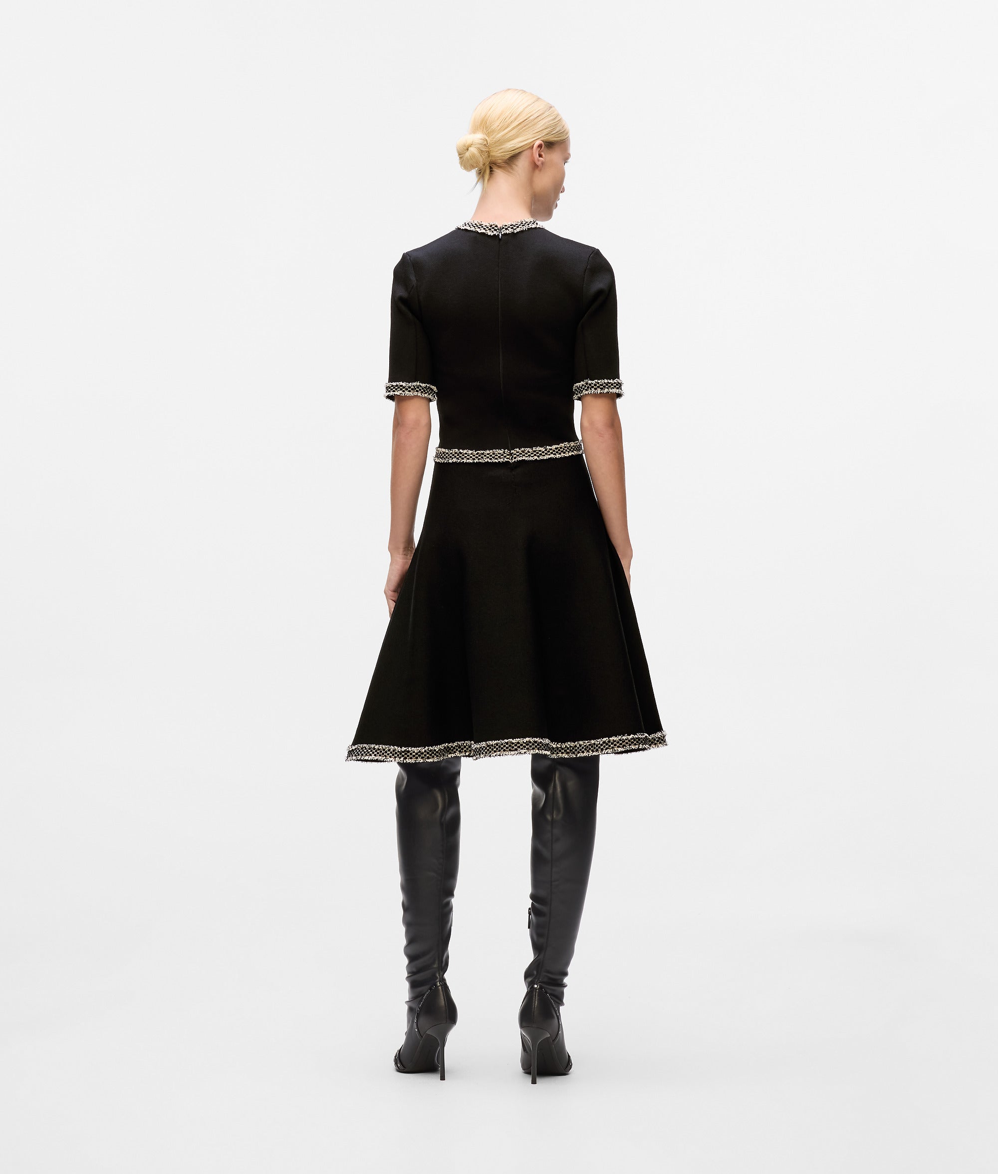 Boucl?? detail knit dress - Image 3