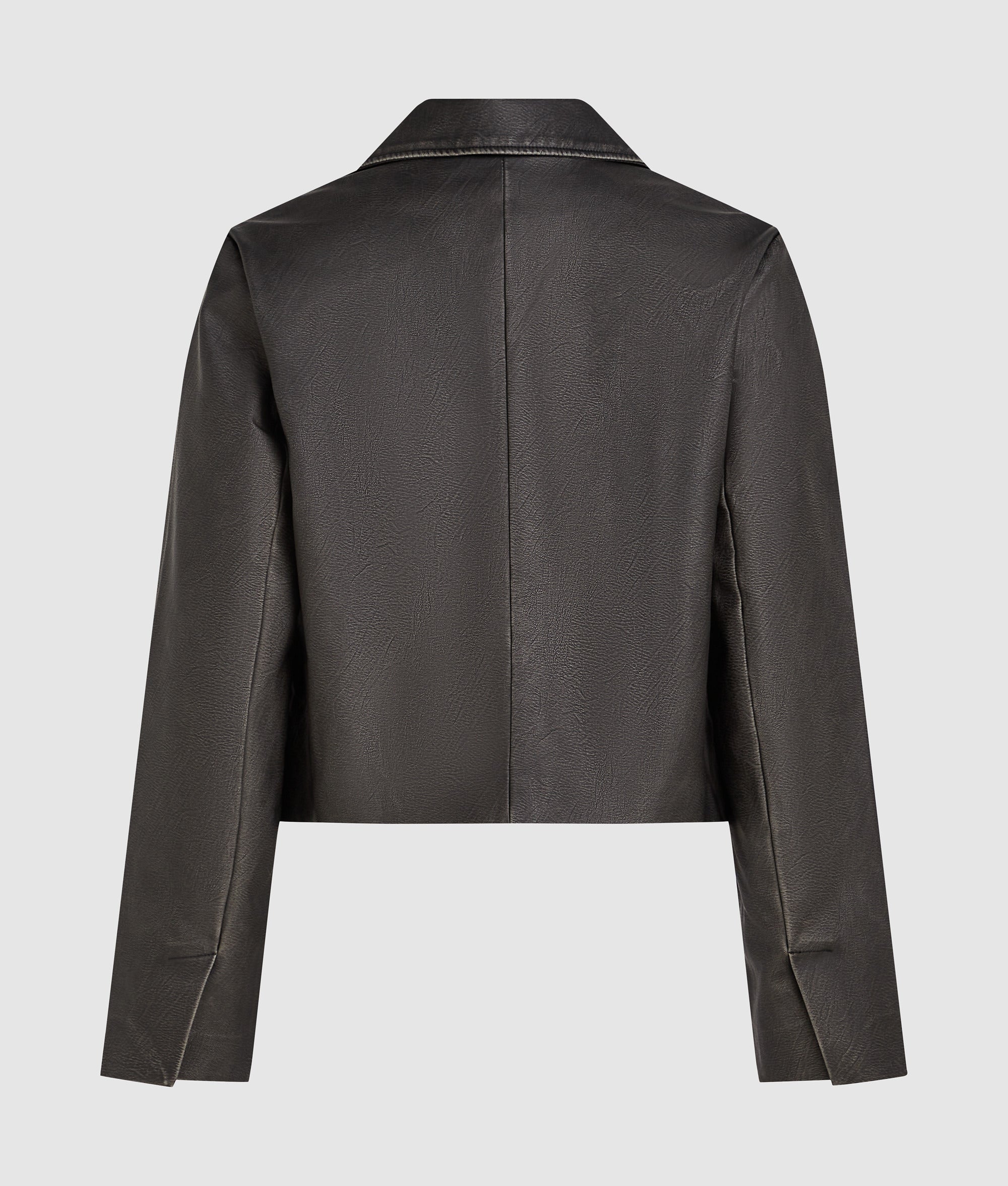 Distressed faux-leather blazer - Image 6