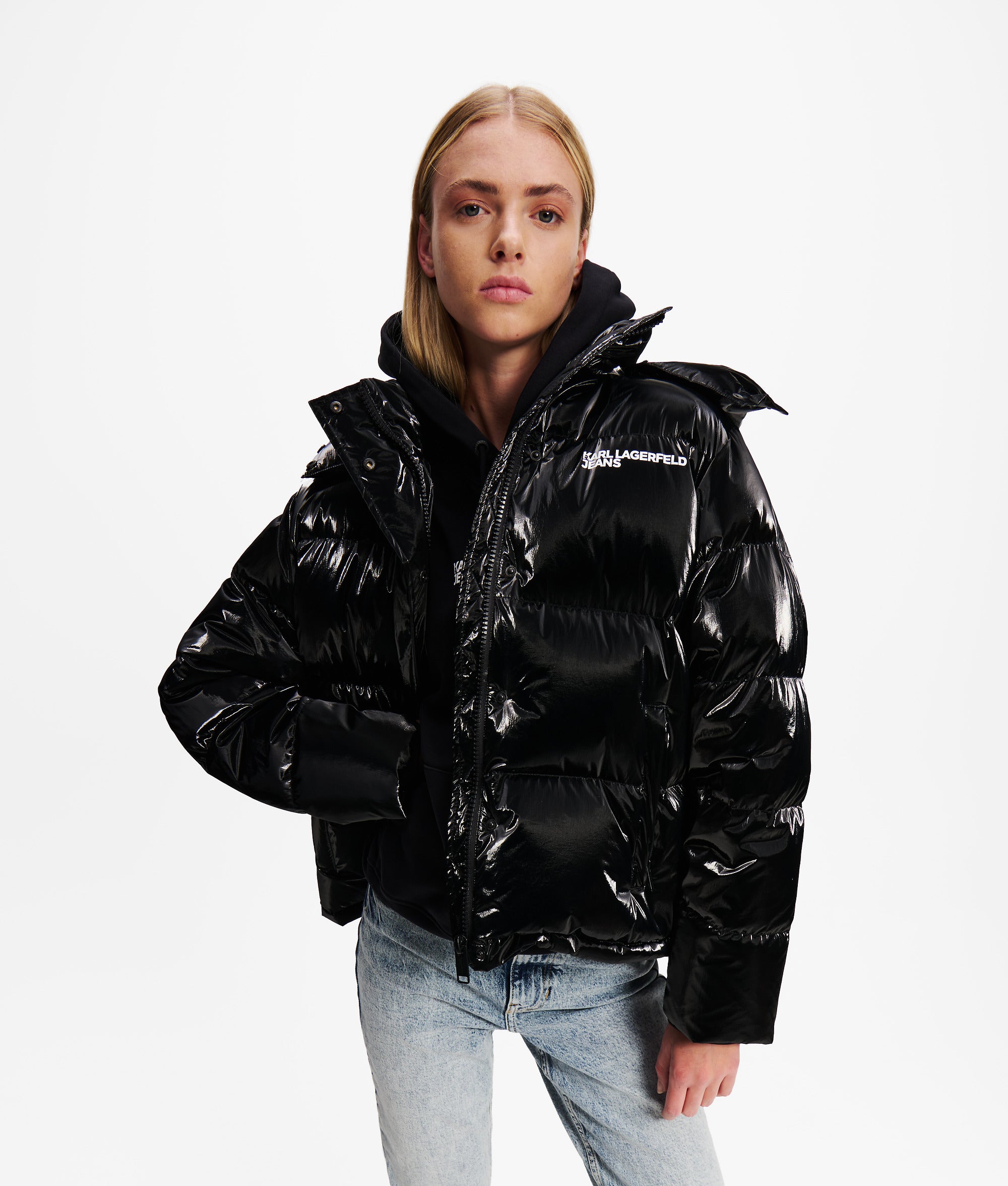 Pearlised puffer jacket