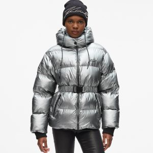 Metallic puffer jacket