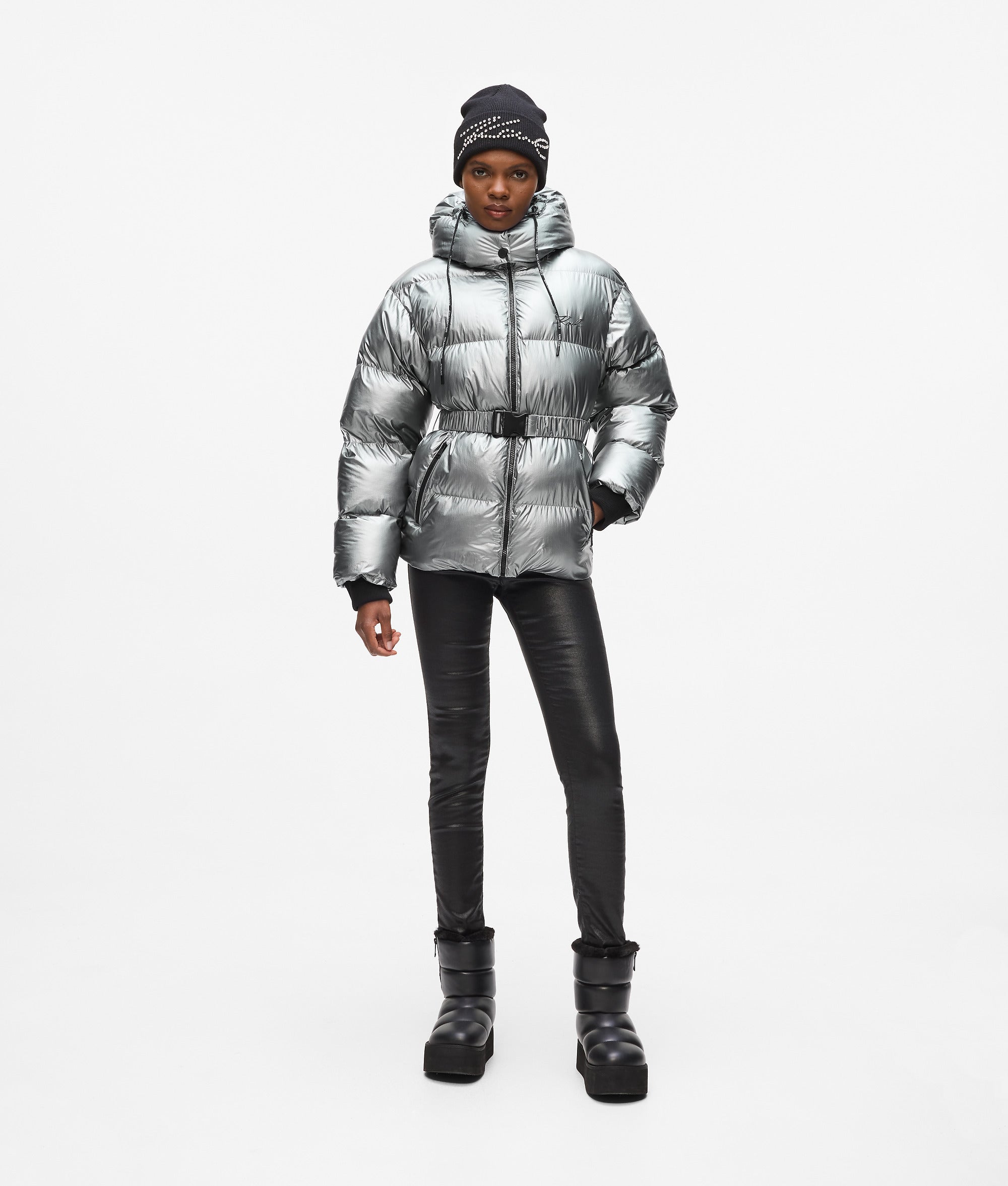 Metallic puffer jacket - Image 4