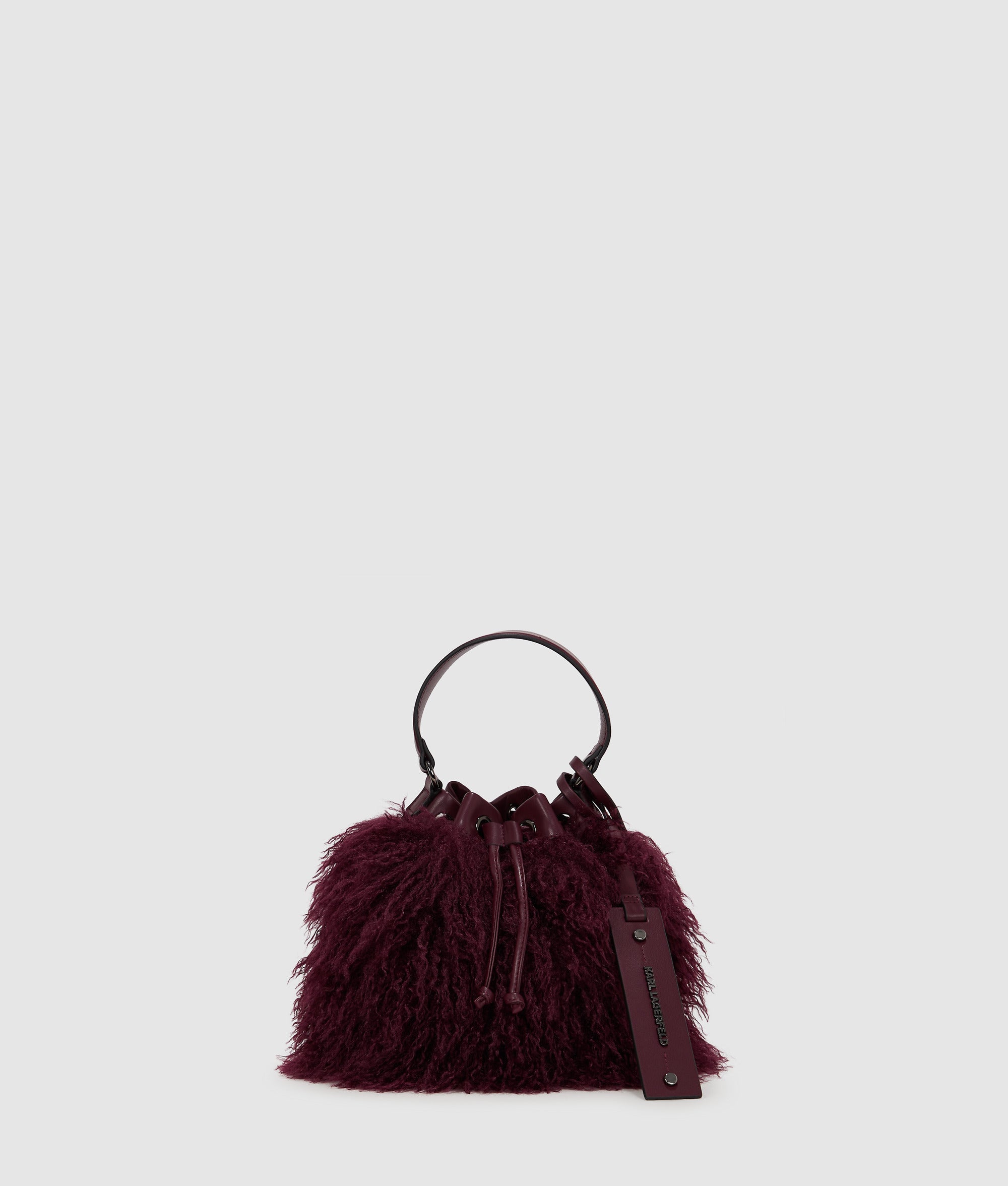 K/Weave faux fur bucket bag