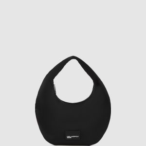 Glossy nylon shoulder bag