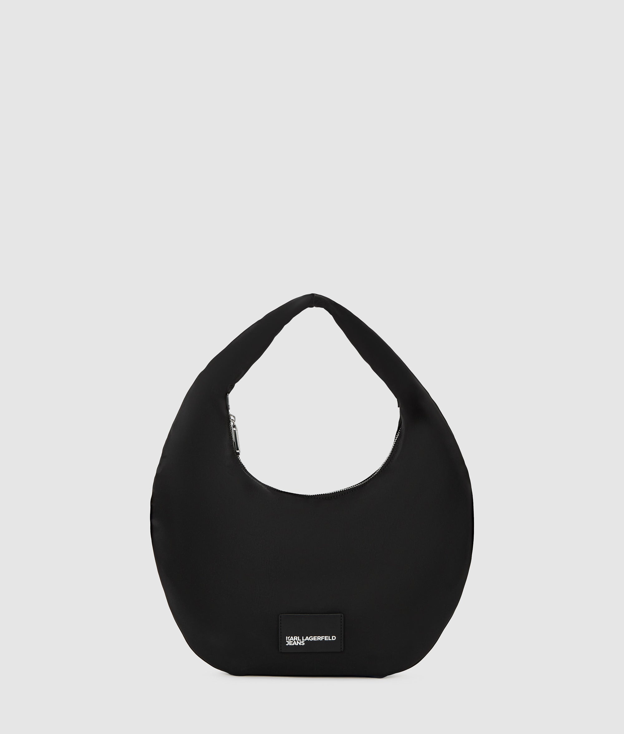 Glossy nylon shoulder bag