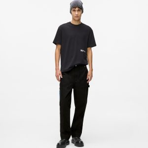 Denim pocket carpenter pants