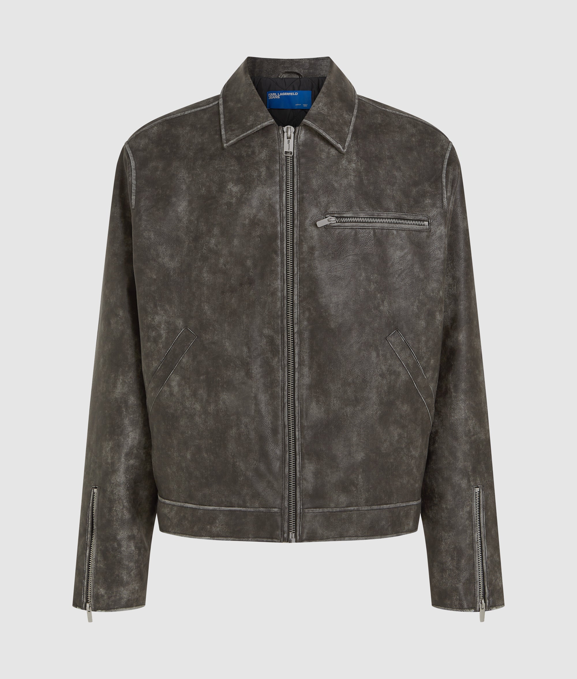 Distressed faux leather jacket - Image 5