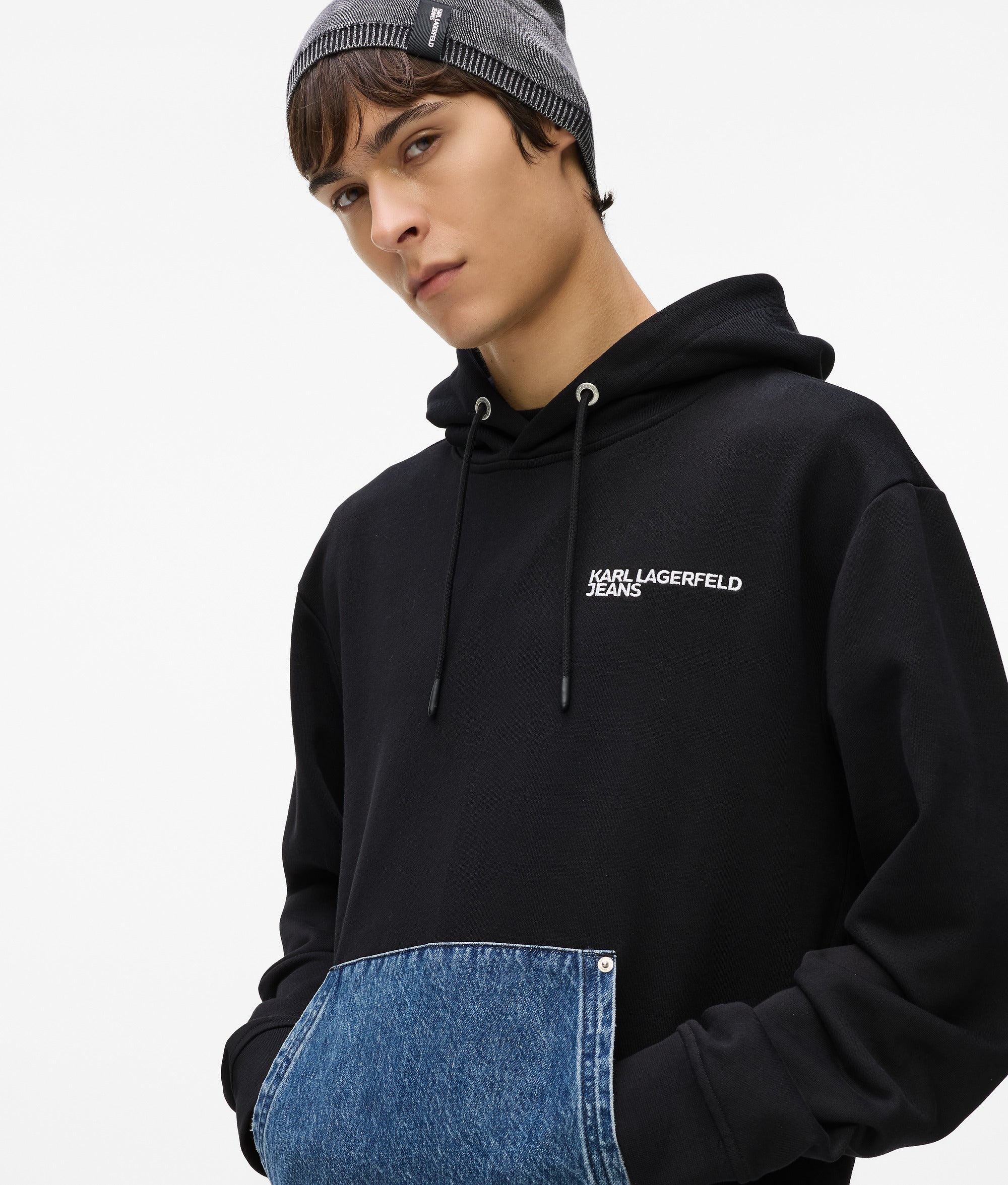 Denim pocket hoodie - Image 3