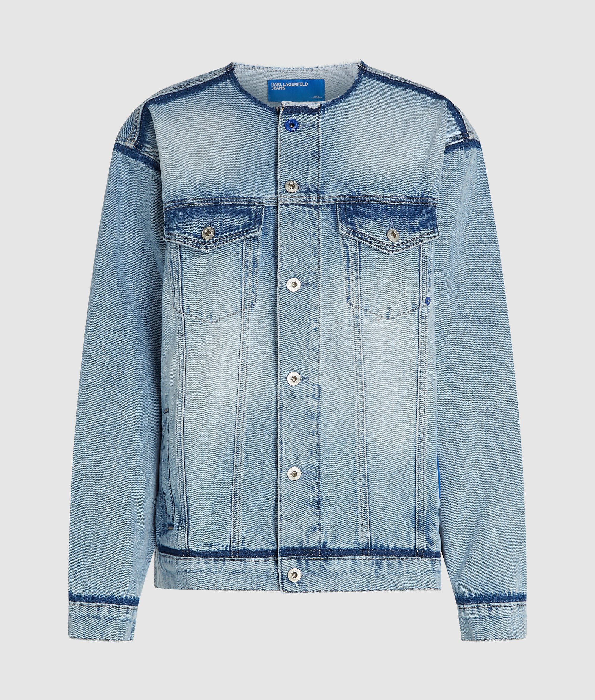 Collarless denim jacket - Image 5