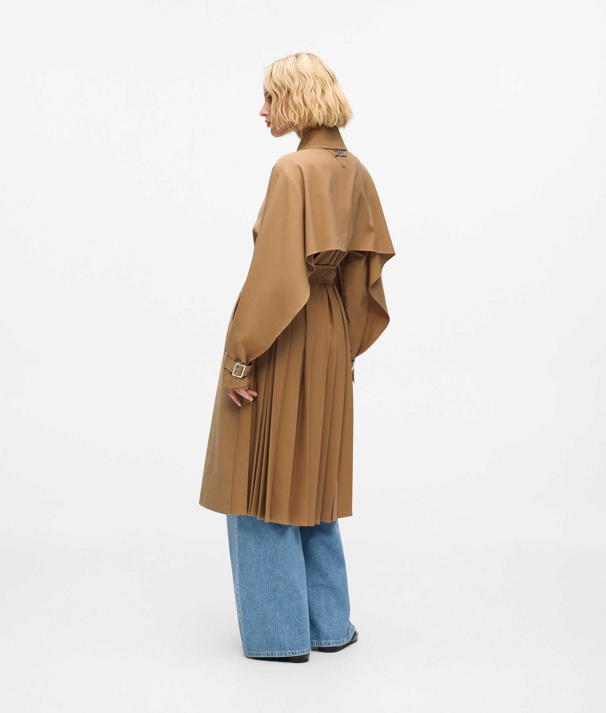Pleated trench coat