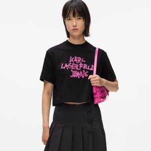 Cropped graffiti T-shirt