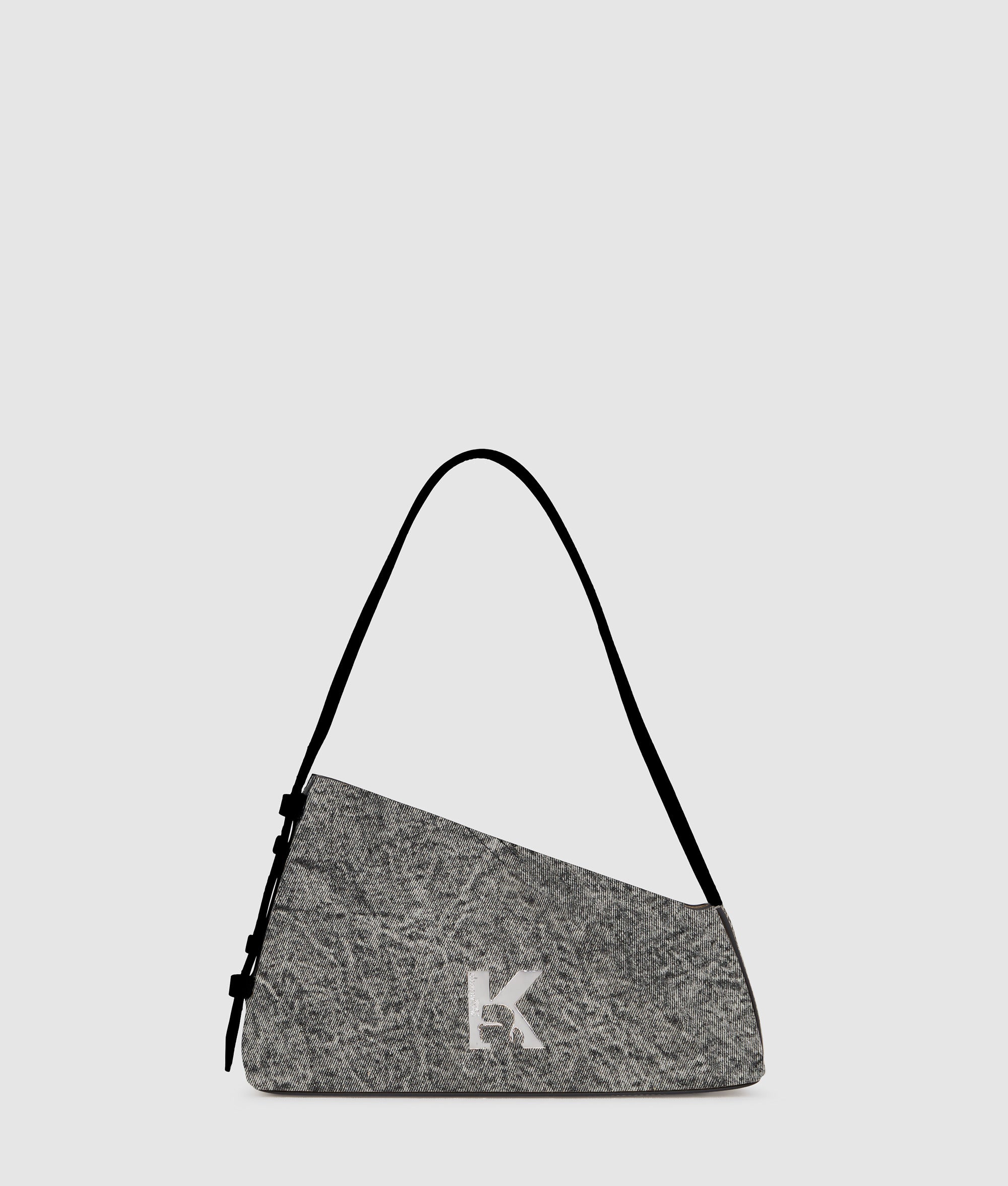 Geo denim shoulder bag