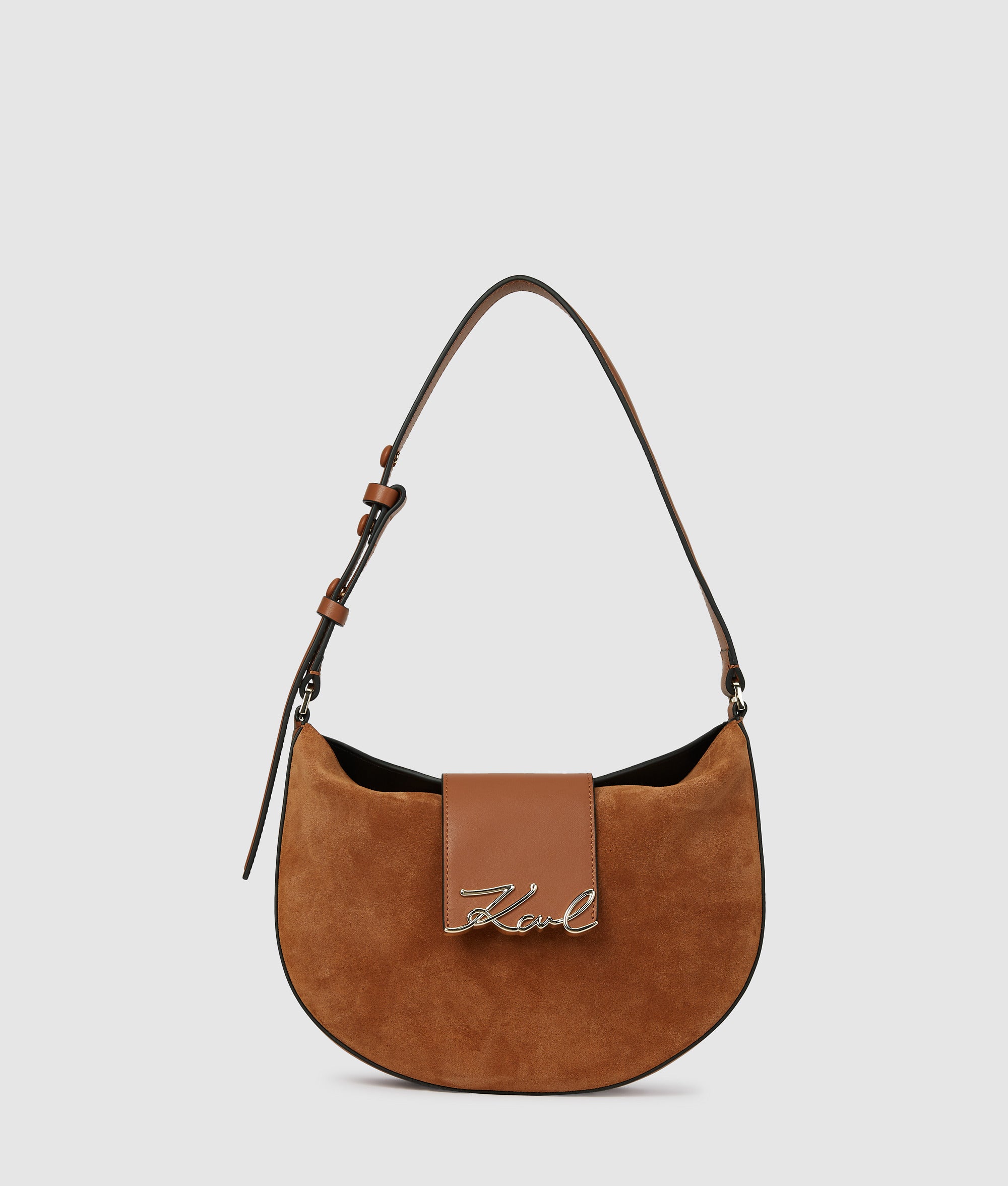 K/Signature suede moon bag