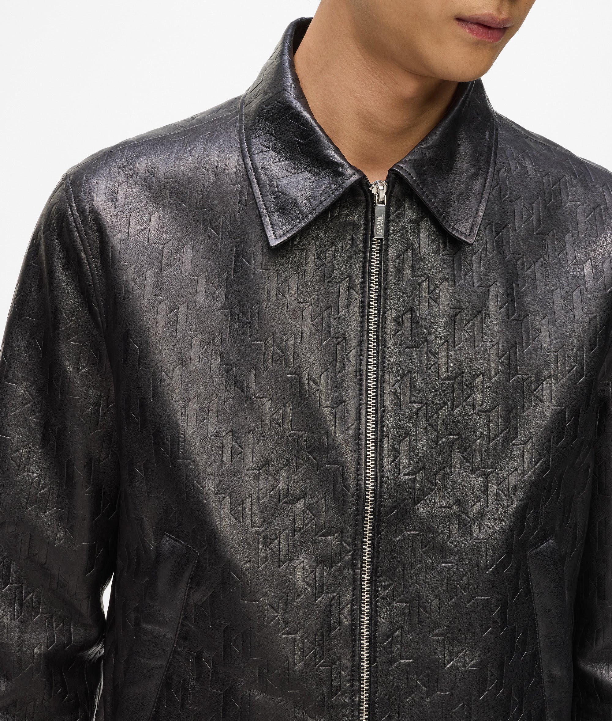 Leather blouson jacket - Image 2